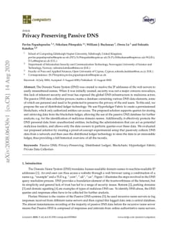 Privacy Preserving Passive DNS