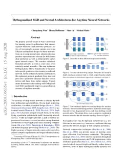 Orthogonalized SGD and Nested Architectures for Anytime Neural Networks