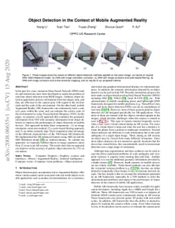 Object Detection in the Context of Mobile Augmented Reality