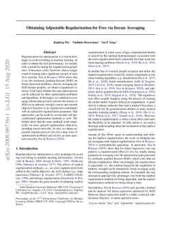 Obtaining Adjustable Regularization for Free via Iterate Averaging