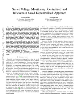 Smart Voltage Monitoring: Centralised and Blockchain-based Decentralised
  Approach