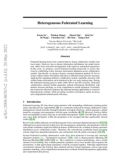 Heterogeneous Federated Learning