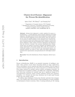 Cluster-level Feature Alignment for Person Re-identification