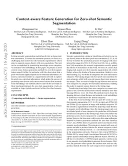 Context-aware Feature Generation for Zero-shot Semantic Segmentation