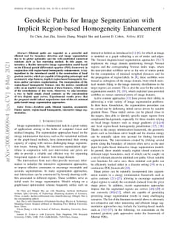 Geodesic Paths for Image Segmentation with Implicit Region-based
  Homogeneity Enhancement