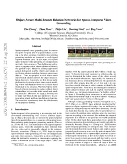 Object-Aware Multi-Branch Relation Networks for Spatio-Temporal Video
  Grounding