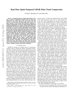 Real-Time Spatio-Temporal LiDAR Point Cloud Compression