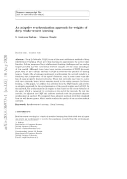 An adaptive synchronization approach for weights of deep reinforcement
  learning
