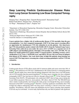 Deep Learning Predicts Cardiovascular Disease Risks from Lung Cancer
  Screening Low Dose Computed Tomography