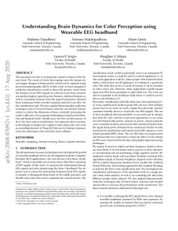 Understanding Brain Dynamics for Color Perception using Wearable EEG
  headband