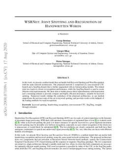 WSRNet: Joint Spotting and Recognition of Handwritten Words