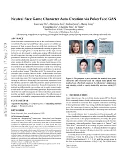 Neutral Face Game Character Auto-Creation via PokerFace-GAN