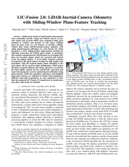 LIC-Fusion 2.0: LiDAR-Inertial-Camera Odometry with Sliding-Window
  Plane-Feature Tracking