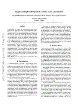 Deep Learning Based Open Set Acoustic Scene Classification