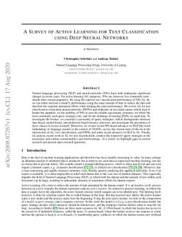 A Survey of Active Learning for Text Classification using Deep Neural
  Networks