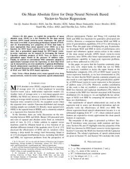 On Mean Absolute Error for Deep Neural Network Based Vector-to-Vector
  Regression
