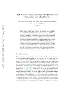 SoftPoolNet: Shape Descriptor for Point Cloud Completion and
  Classification