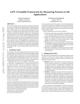 LiFT: A Scalable Framework for Measuring Fairness in ML Applications