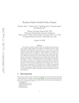 Runtime-Safety-Guided Policy Repair