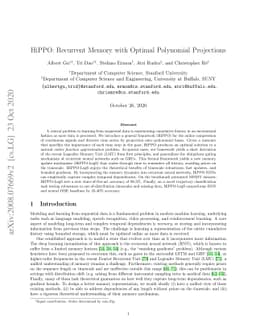 HiPPO: Recurrent Memory with Optimal Polynomial Projections
