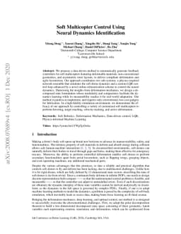 Soft Multicopter Control using Neural Dynamics Identification