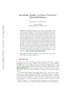 Knowledge Transfer via Dense Cross-Layer Mutual-Distillation