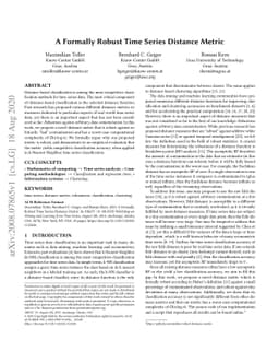 A Formally Robust Time Series Distance Metric