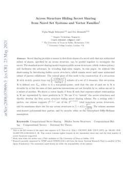 Access Structure Hiding Secret Sharing from Novel Set Systems and Vector
  Families