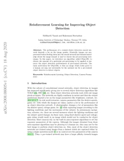 Reinforcement Learning for Improving Object Detection