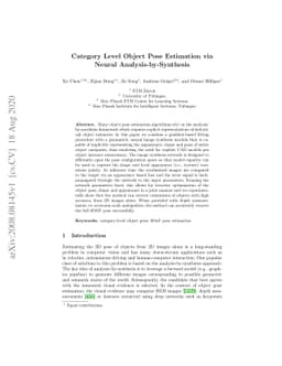 Category Level Object Pose Estimation via Neural Analysis-by-Synthesis