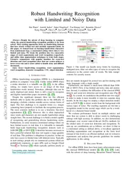 Robust Handwriting Recognition with Limited and Noisy Data