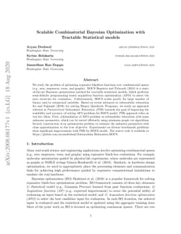 Scalable Combinatorial Bayesian Optimization with Tractable Statistical
  models