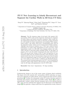 PC-U Net: Learning to Jointly Reconstruct and Segment the Cardiac Walls
  in 3D from CT Data