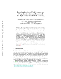 DeepHandMesh: A Weakly-supervised Deep Encoder-Decoder Framework for
  High-fidelity Hand Mesh Modeling