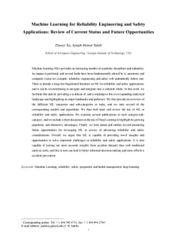 Machine Learning for Reliability Engineering and Safety Applications:
  Review of Current Status and Future Opportunities