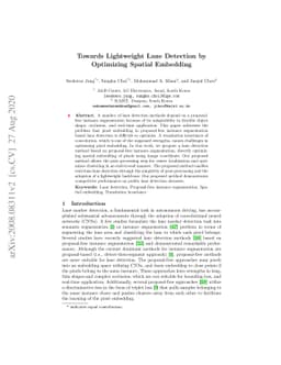 Towards Lightweight Lane Detection by Optimizing Spatial Embedding