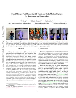FrankMocap: Fast Monocular 3D Hand and Body Motion Capture by Regression
  and Integration