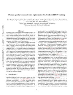 Domain-specific Communication Optimization for Distributed DNN Training