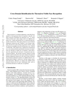 Cross-Domain Identification for Thermal-to-Visible Face Recognition