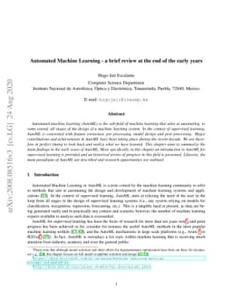 Automated Machine Learning -- a brief review at the end of the early
  years