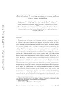 Blur-Attention: A boosting mechanism for non-uniform blurred image
  restoration