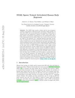 STAR: Sparse Trained Articulated Human Body Regressor
