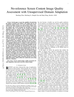 No-reference Screen Content Image Quality Assessment with Unsupervised
  Domain Adaptation