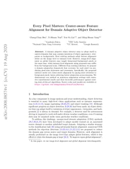 Every Pixel Matters: Center-aware Feature Alignment for Domain Adaptive
  Object Detector