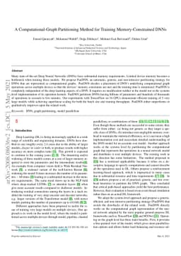 A Computational-Graph Partitioning Method for Training
  Memory-Constrained DNNs