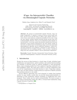 iCaps: An Interpretable Classifier via Disentangled Capsule Networks