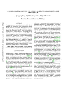 A Generalized Framework for Domain Adaptation of PLDA in Speaker
  Recognition