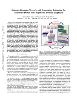 Grasping Detection Network with Uncertainty Estimation for
  Confidence-Driven Semi-Supervised Domain Adaptation