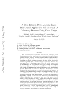 A Data-Efficient Deep Learning Based Smartphone Application For
  Detection Of Pulmonary Diseases Using Chest X-rays