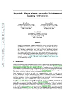 SuperSuit: Simple Microwrappers for Reinforcement Learning Environments